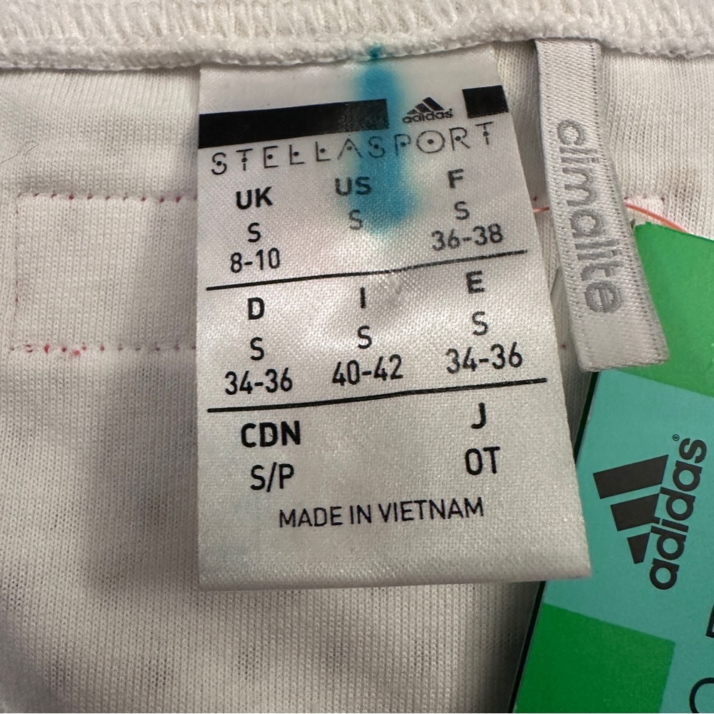 NWT Women's Adidas StellaSport Stella McCartney White Rainbow Mesh Tank Small - Picture 3 of 16